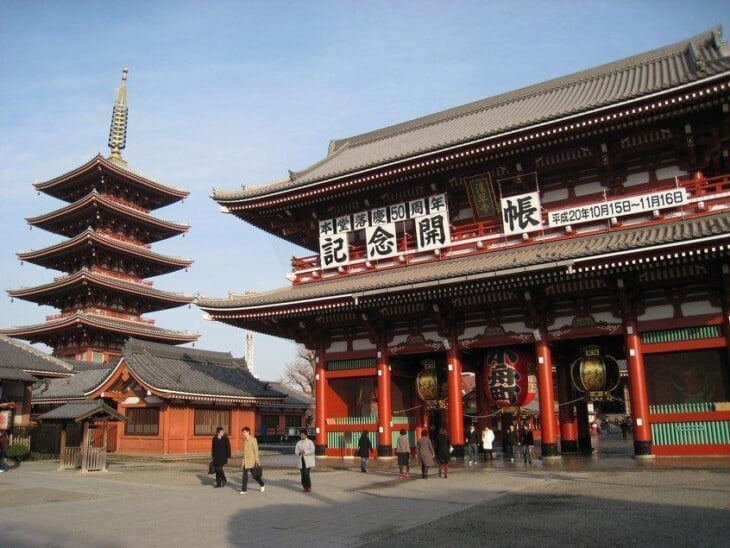 O Templo Senso-ji, em Tóquio. Imagem: Wikimedia Commons.