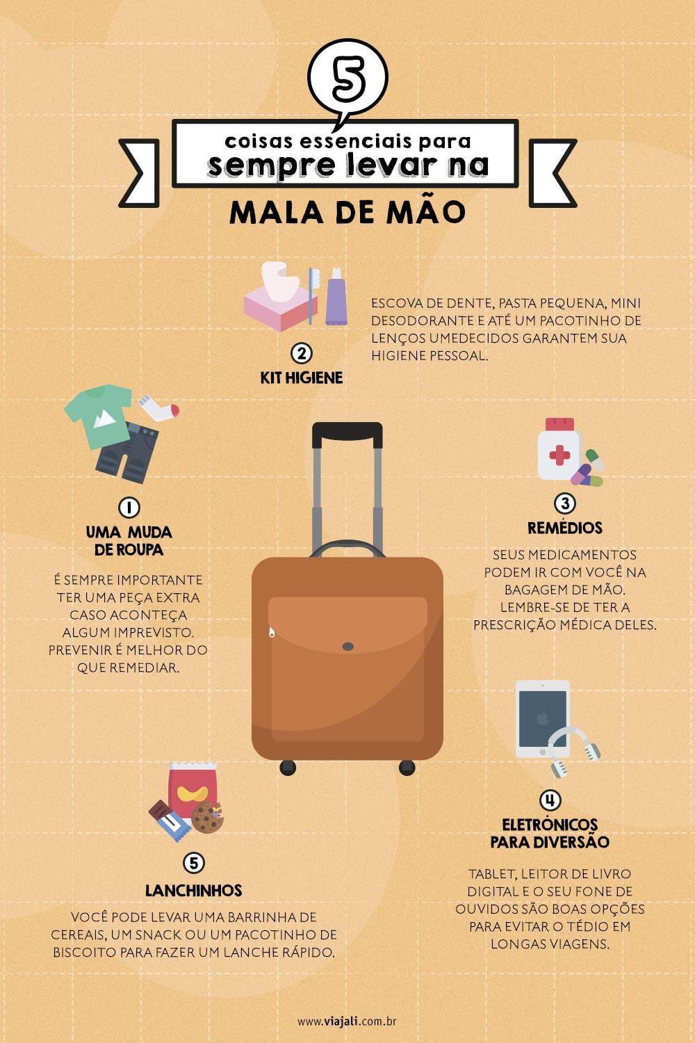 O que pode ou não levar na mala de mão?