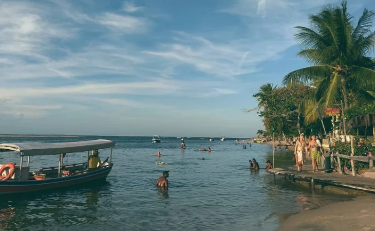 Praia da Boca da Barra na Ilha de Boipeba