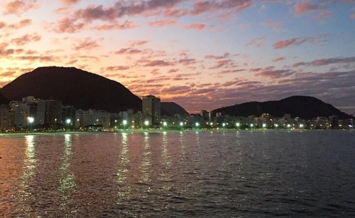 Sunset over Copacabana Castle