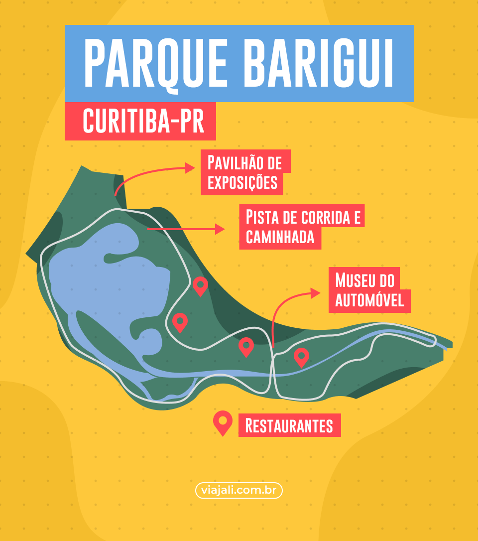 mapa do Parque Barigui em Curitiba