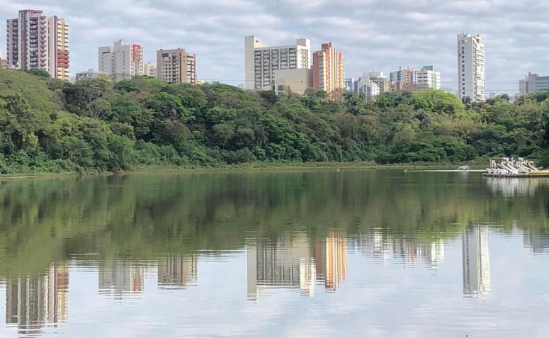 vista do lago do parque