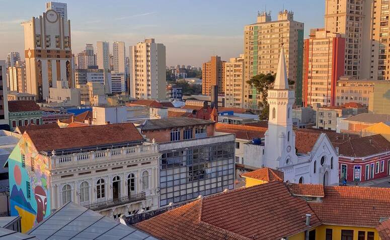 Vista aérea do Centro Histórico de Curitiba